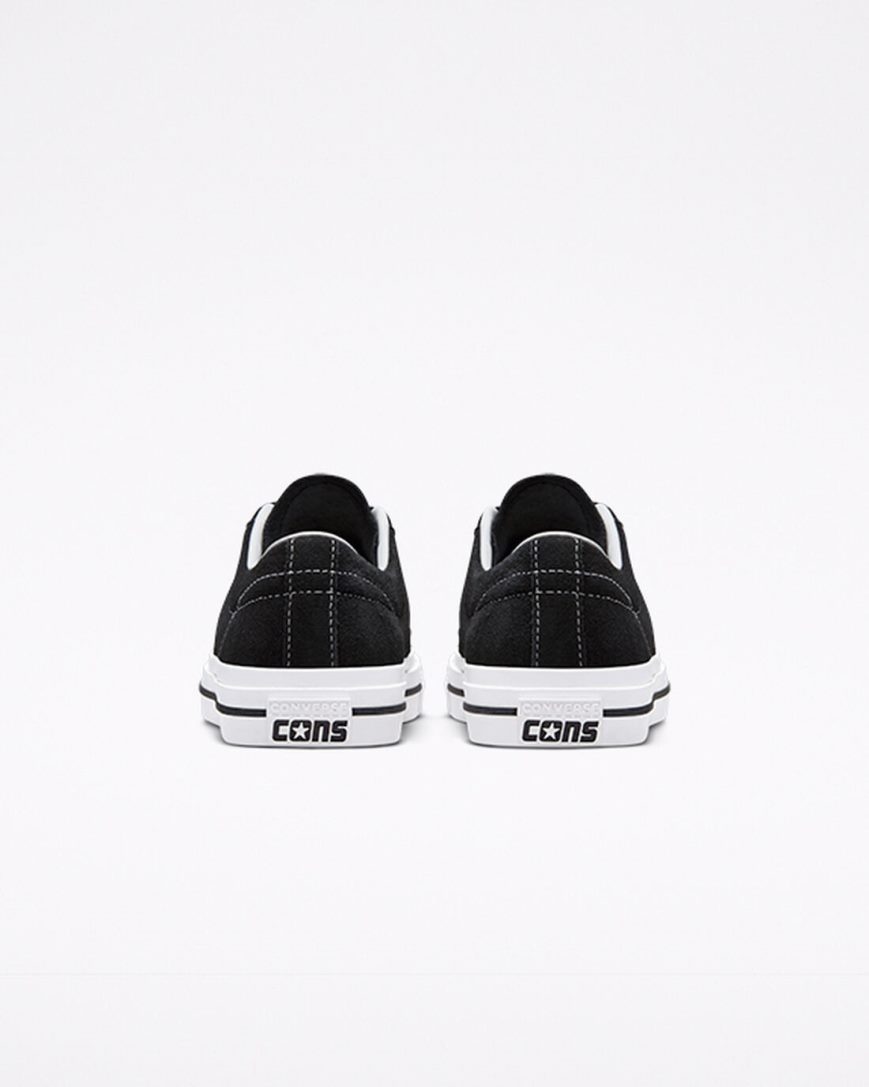 Men's Converse CONS One Star Pro Suede Skate Shoes Black / White | AU 841CEA
